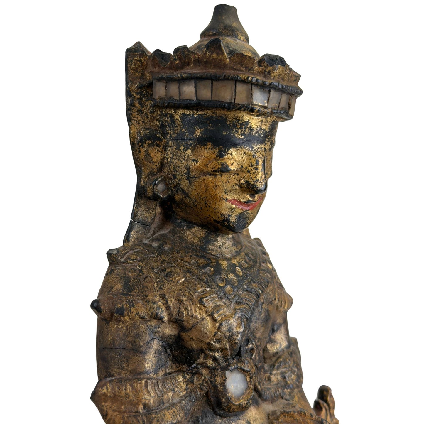 Detail of crown with mirror inlay on Nat-geest