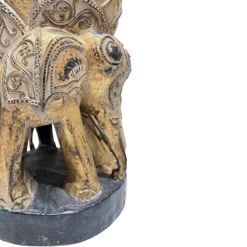 Detail of the elephant base of a Burmese Buddha statue