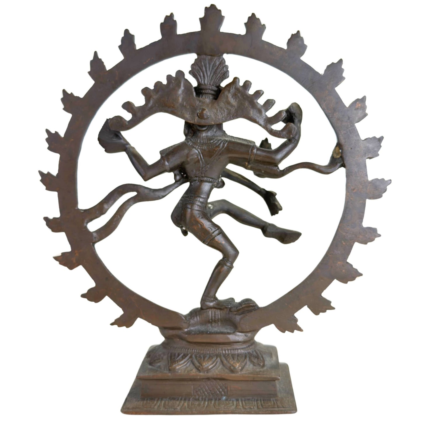 Detail of the back and flowing locks of hair of the Shiva Nataraja sculpture