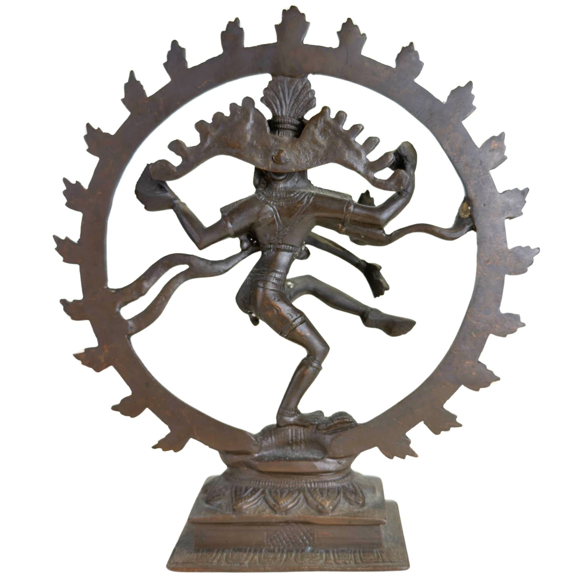 Detail of the back and flowing locks of hair of the Shiva Nataraja sculpture