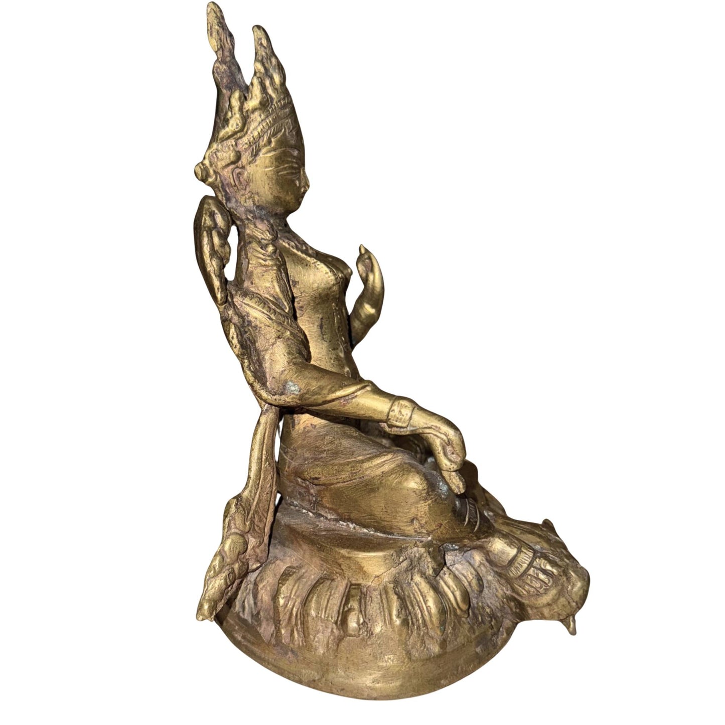 Detail Varada mudra Green Tara metal