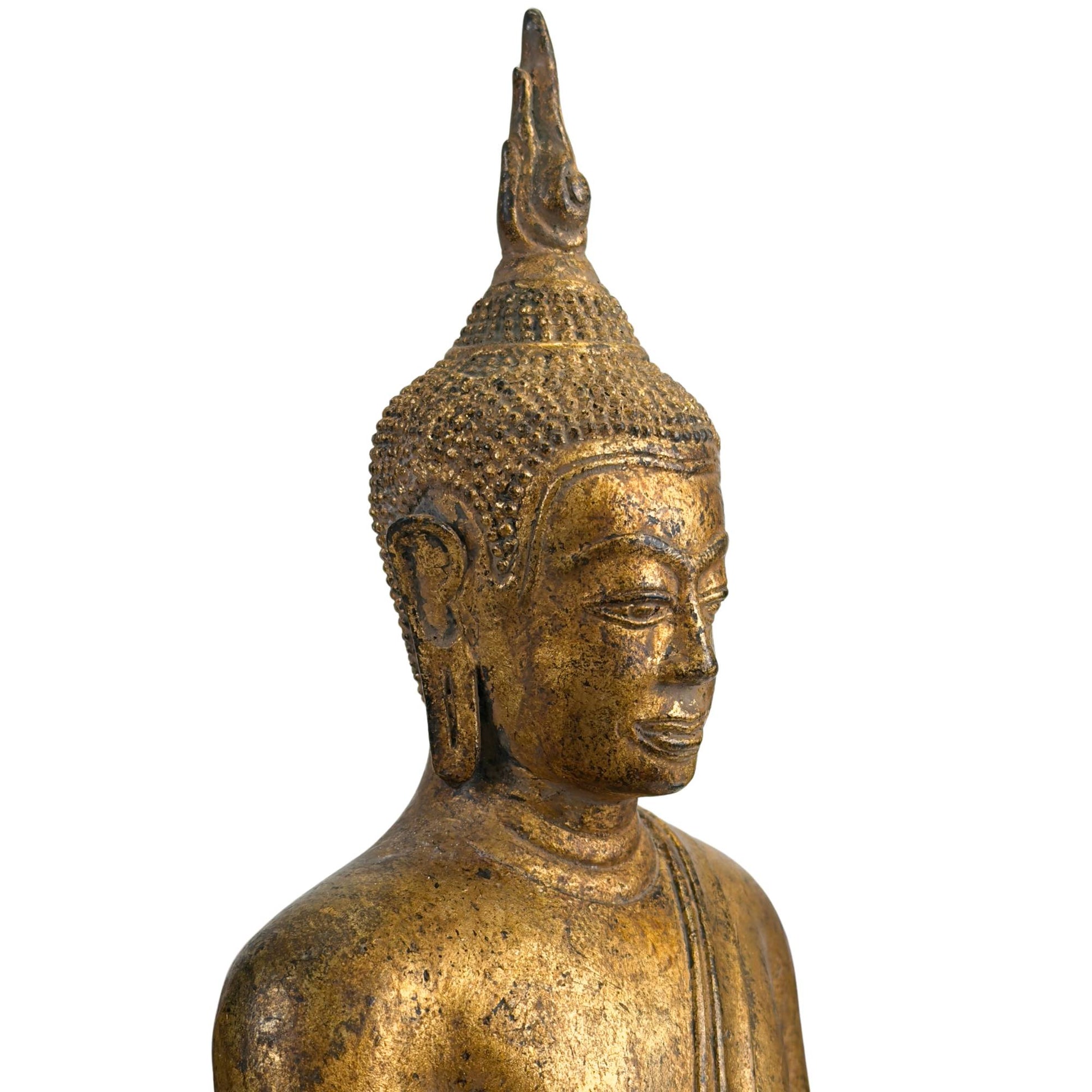 Museum-quality Buddhist altarpiece with historical traces of carbonization