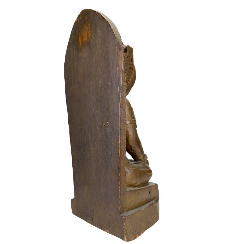 Devotional Sri Devi figure, wood with gilding and patina