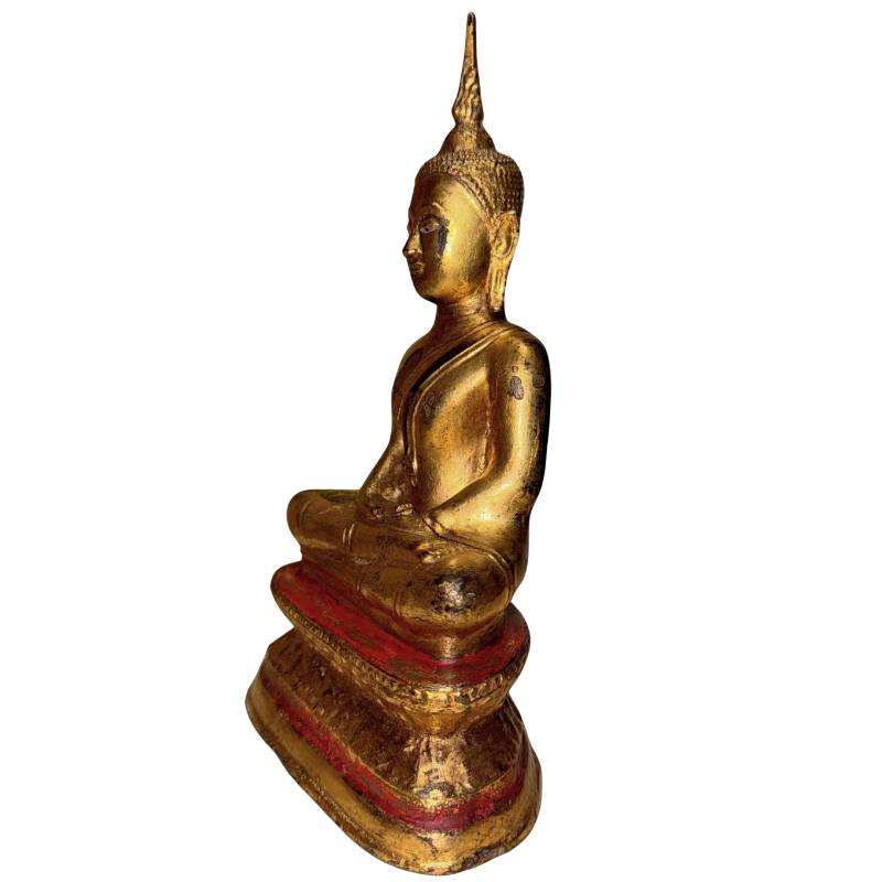 Buddha in Dhyana mudra meditation posture, antique bronze