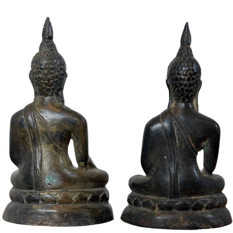 Dark bronze patina Buddha statue meditation Zen decoration