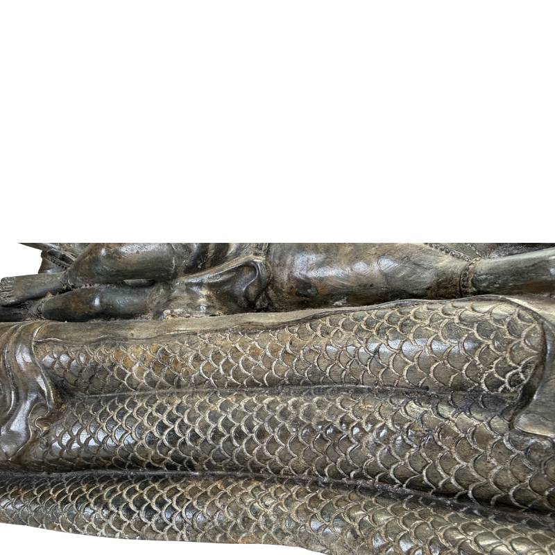 Large brass Vishnu statue with antique-look dark patina
