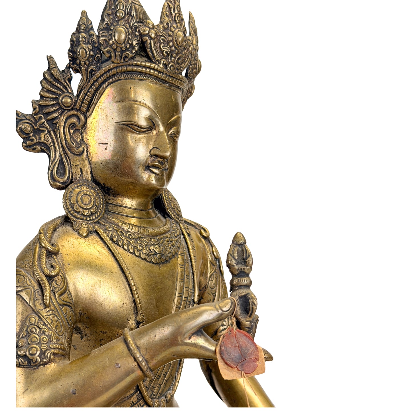 Dorje Sempa avec vajra rituel et ghanta en bronze doré