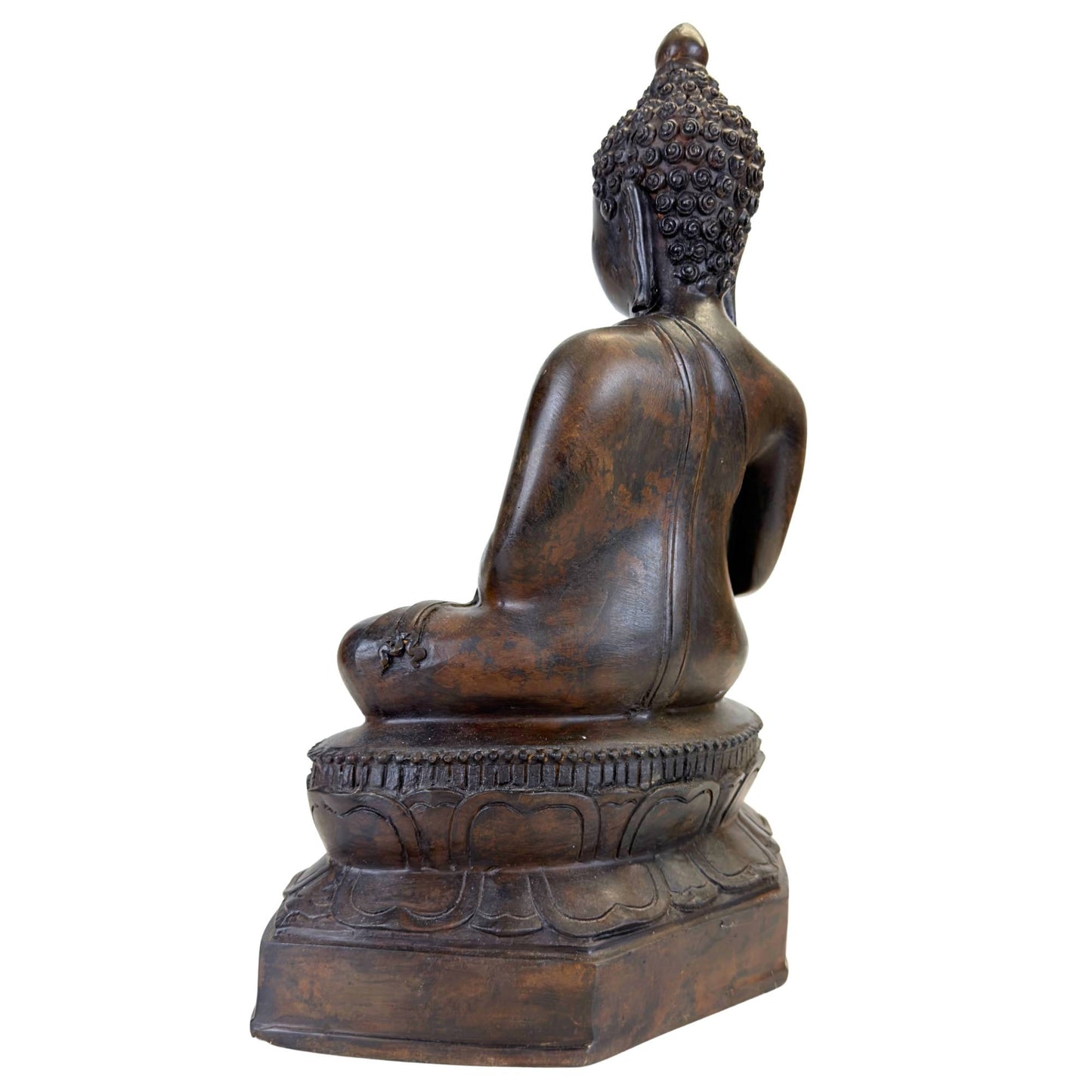The richly decorated double lotus throne on the hexagonal bronze base.