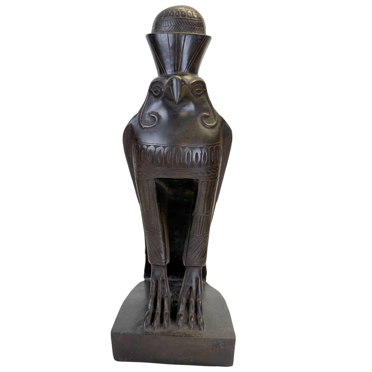 Egyptian Horus statue with a monumental appearance