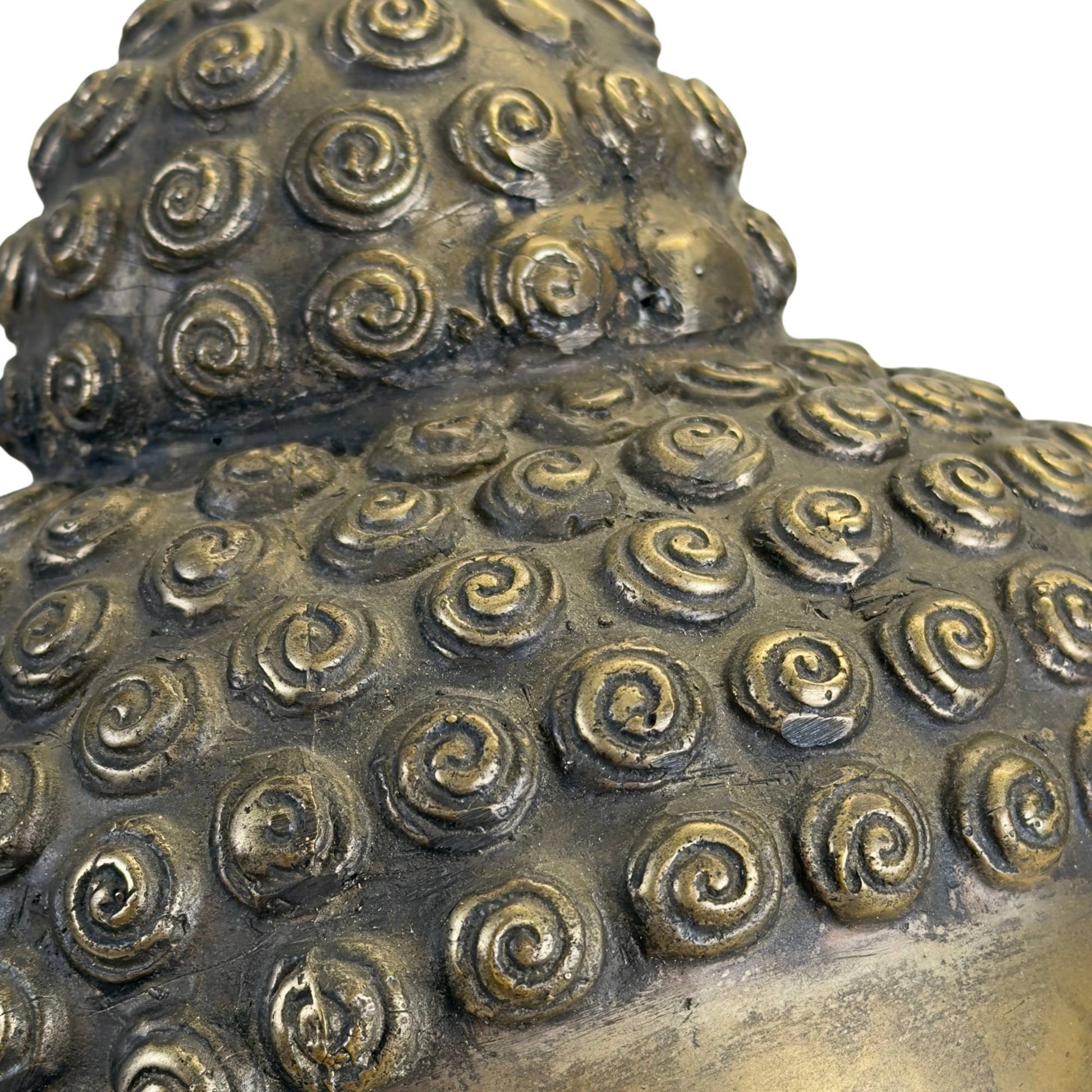 Exclusive bronze Buddha head as an Asian art object