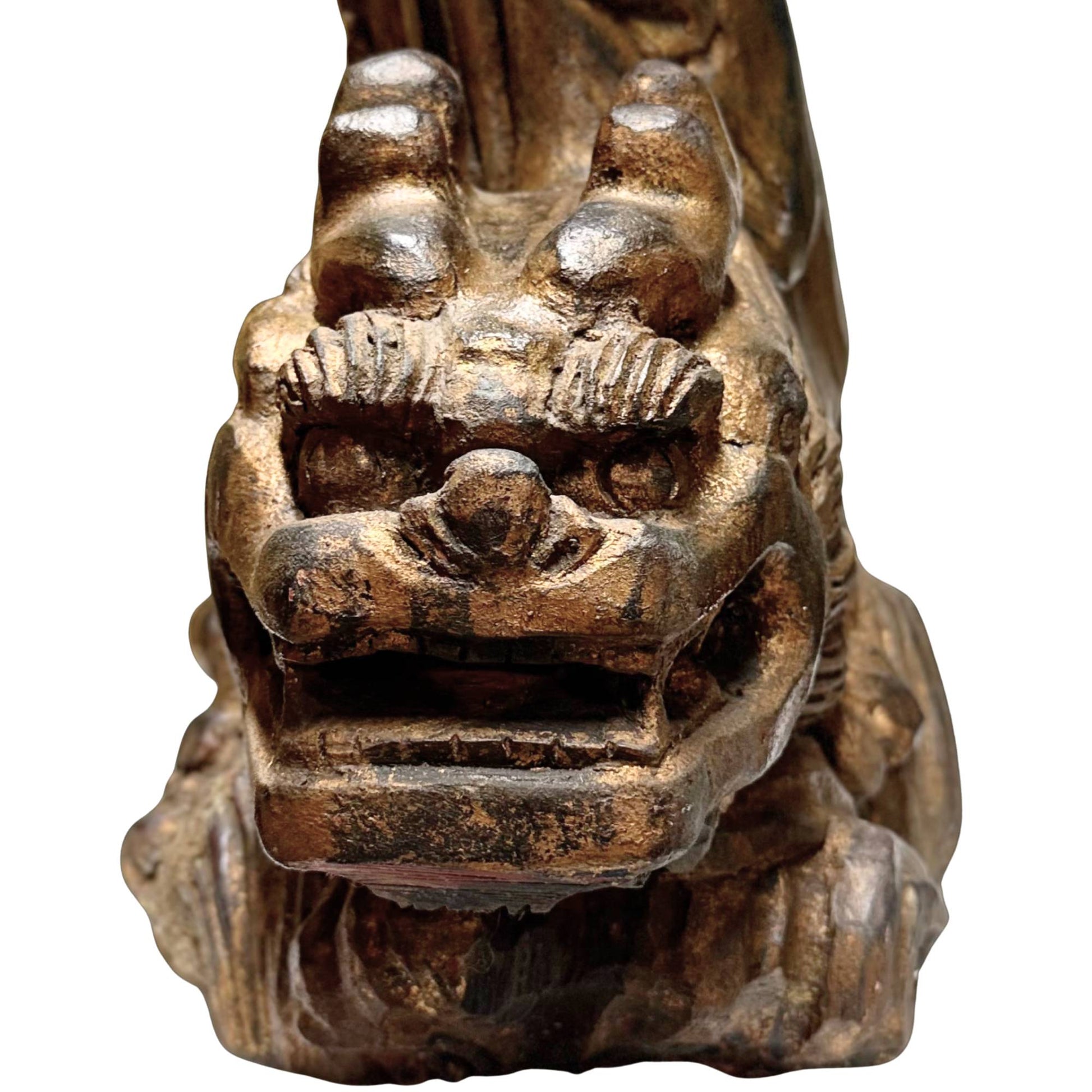 Expert audit polychrome wood Kwanyin dragon Qing dynasty