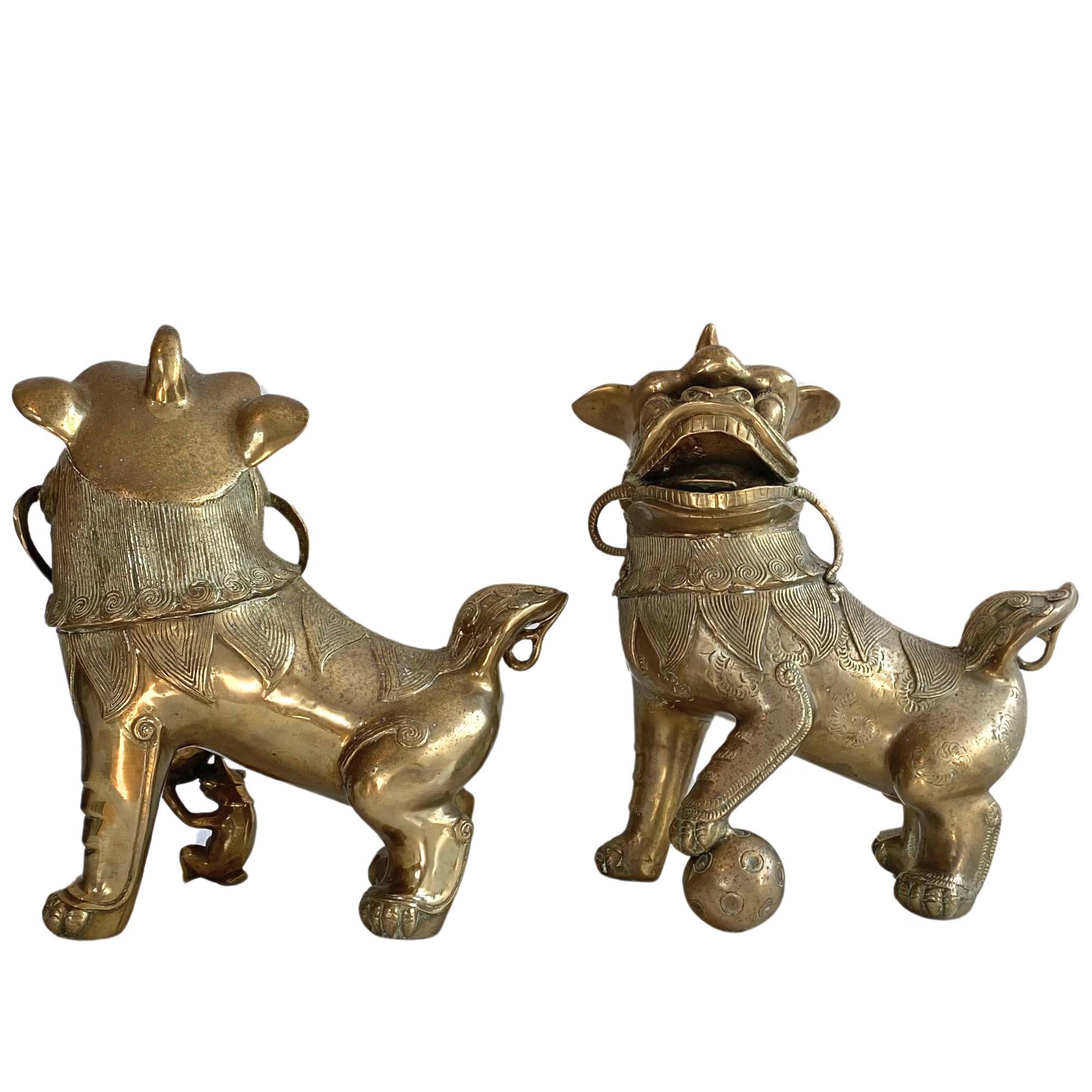 Buy antique bronze Foo Dogs luxury set of 2 heavy quality