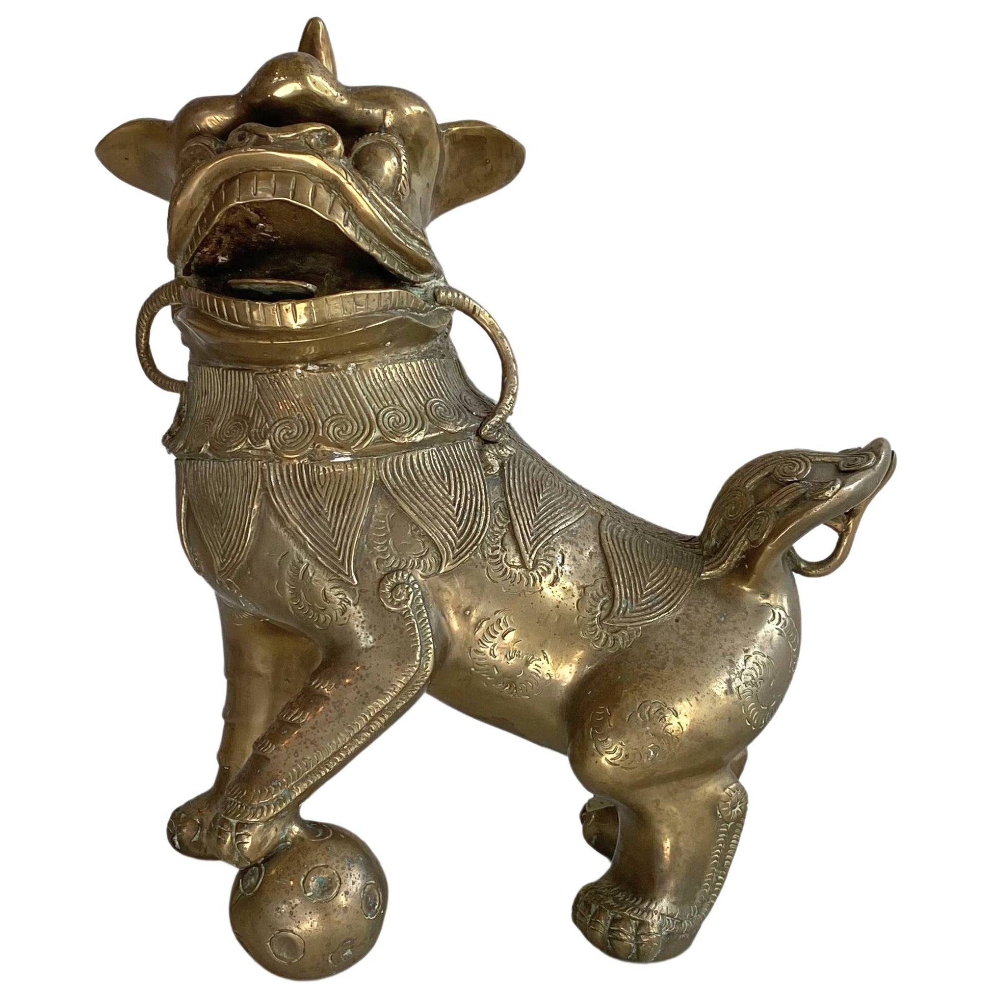 Fu Dogs bronze set 40cm high for Feng Shui home protection