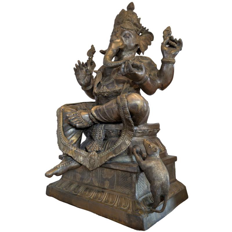 Ganesha statue bronze ormolu plated Nepal temple statue 41 kg