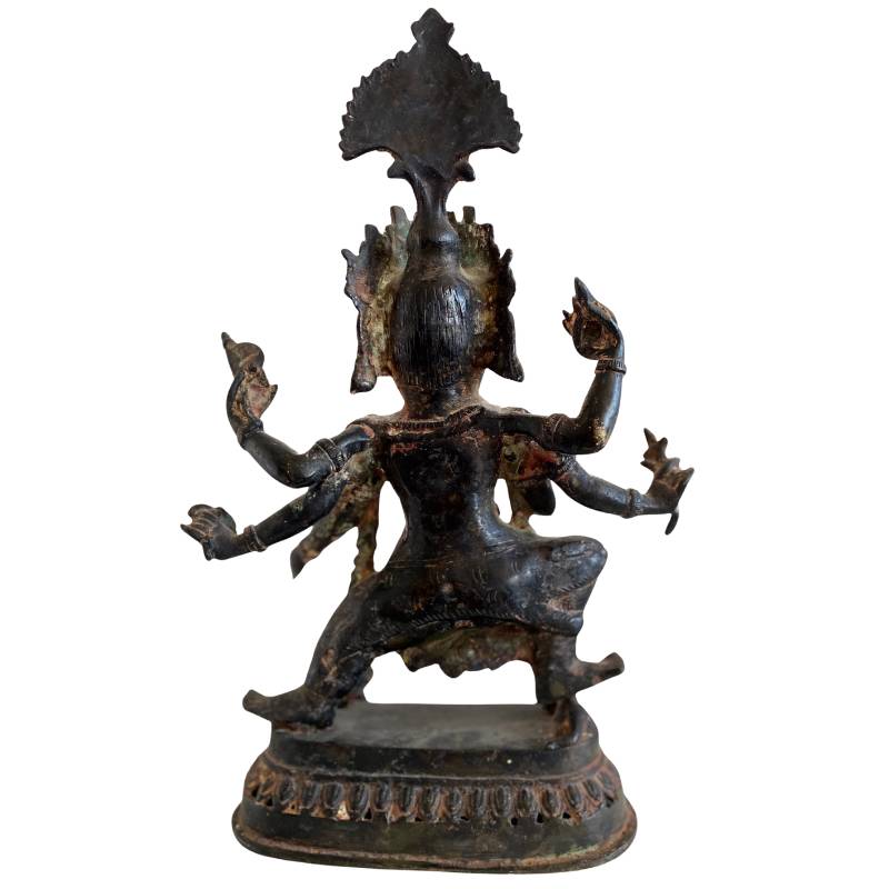 Antique bronze Ganesha statue with natural patina and long-term wear
