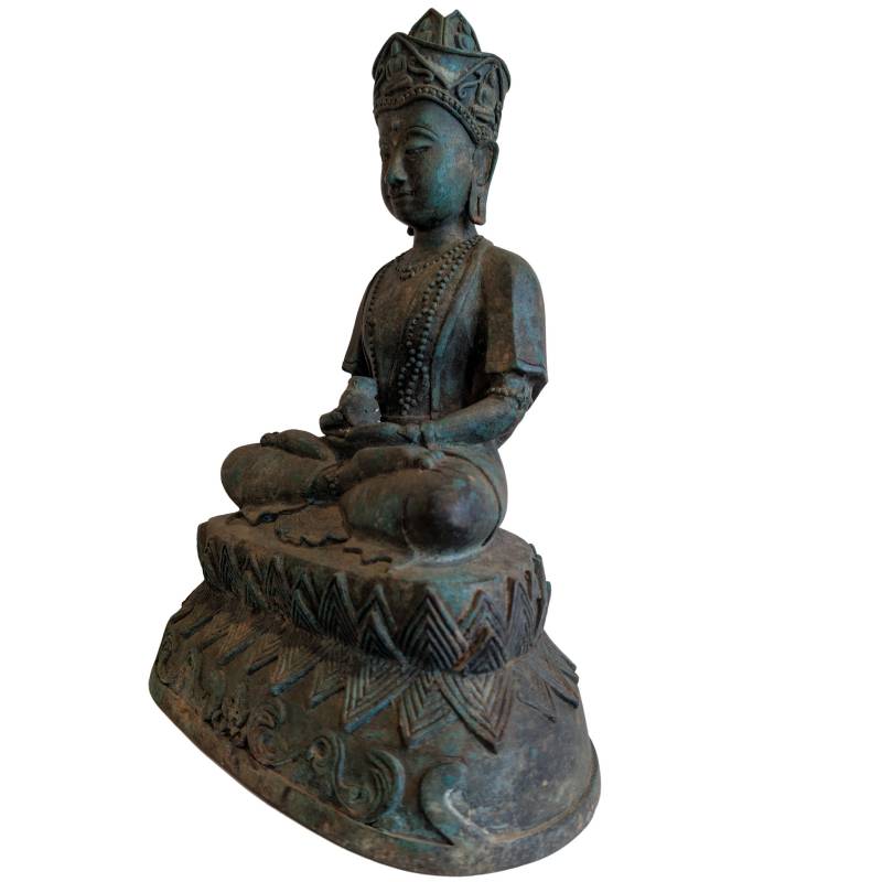 Crowned bronze bodhisattva from Southeast Asia