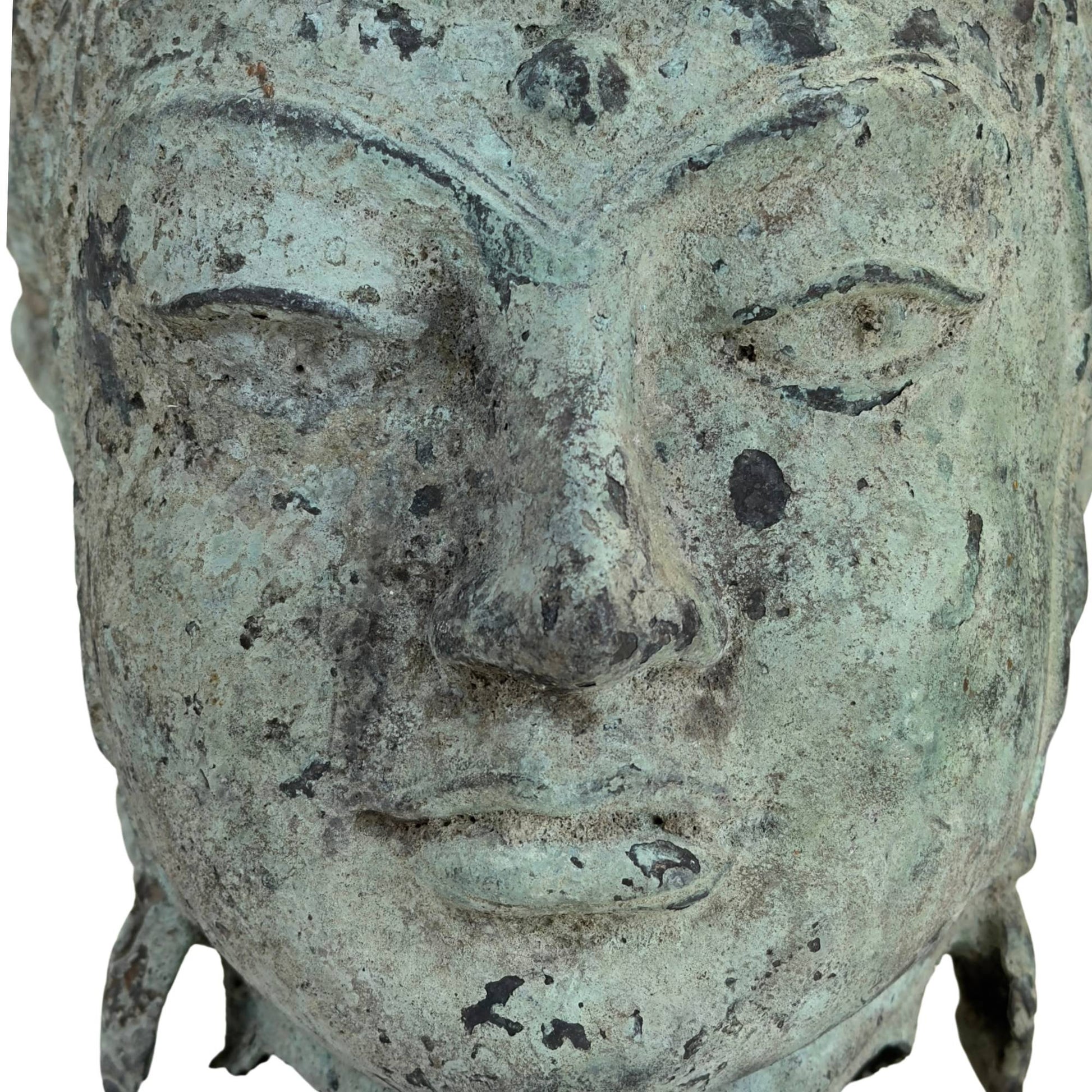 Main fragment of a crowned deity, presumably Vishnu from Java