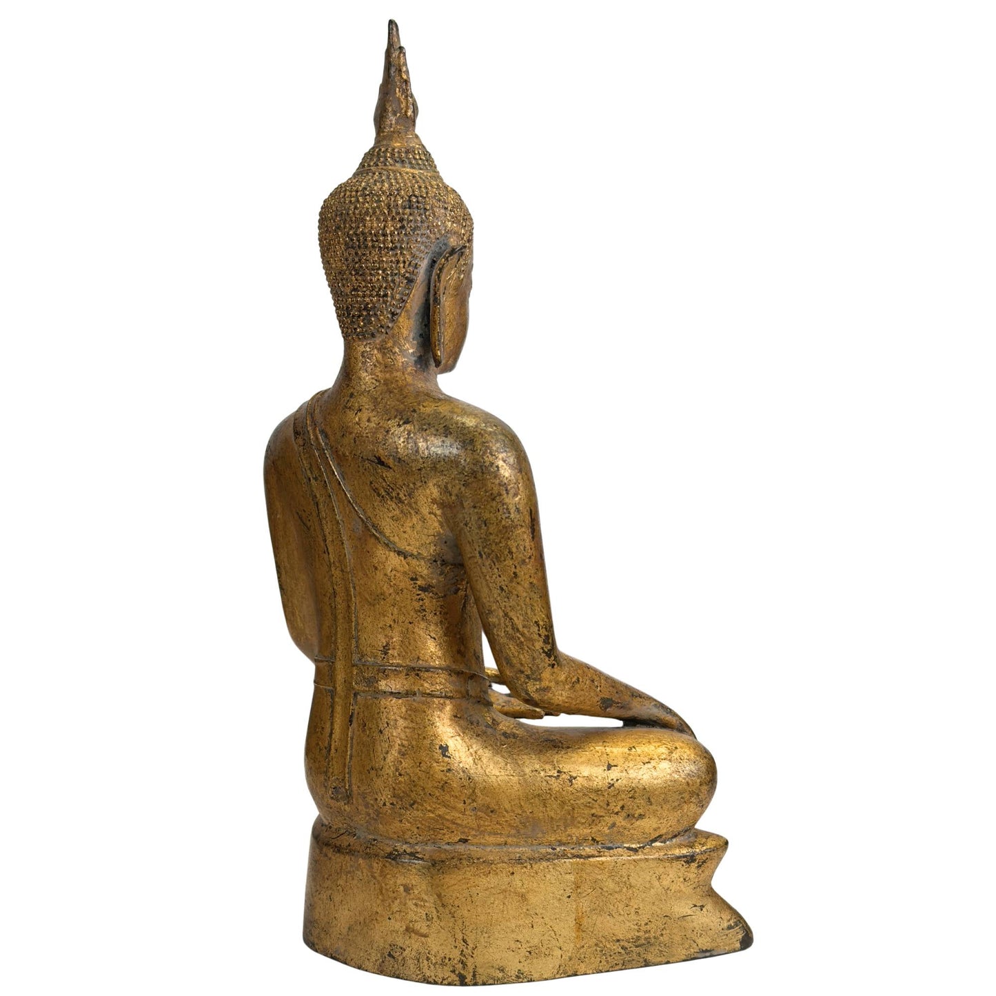 Side view of the gilded bronze Buddha statue