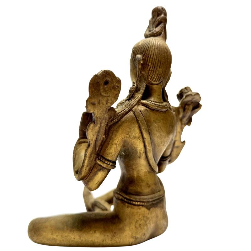 Green Tara bronze statue India Buddhist goddess sculpture