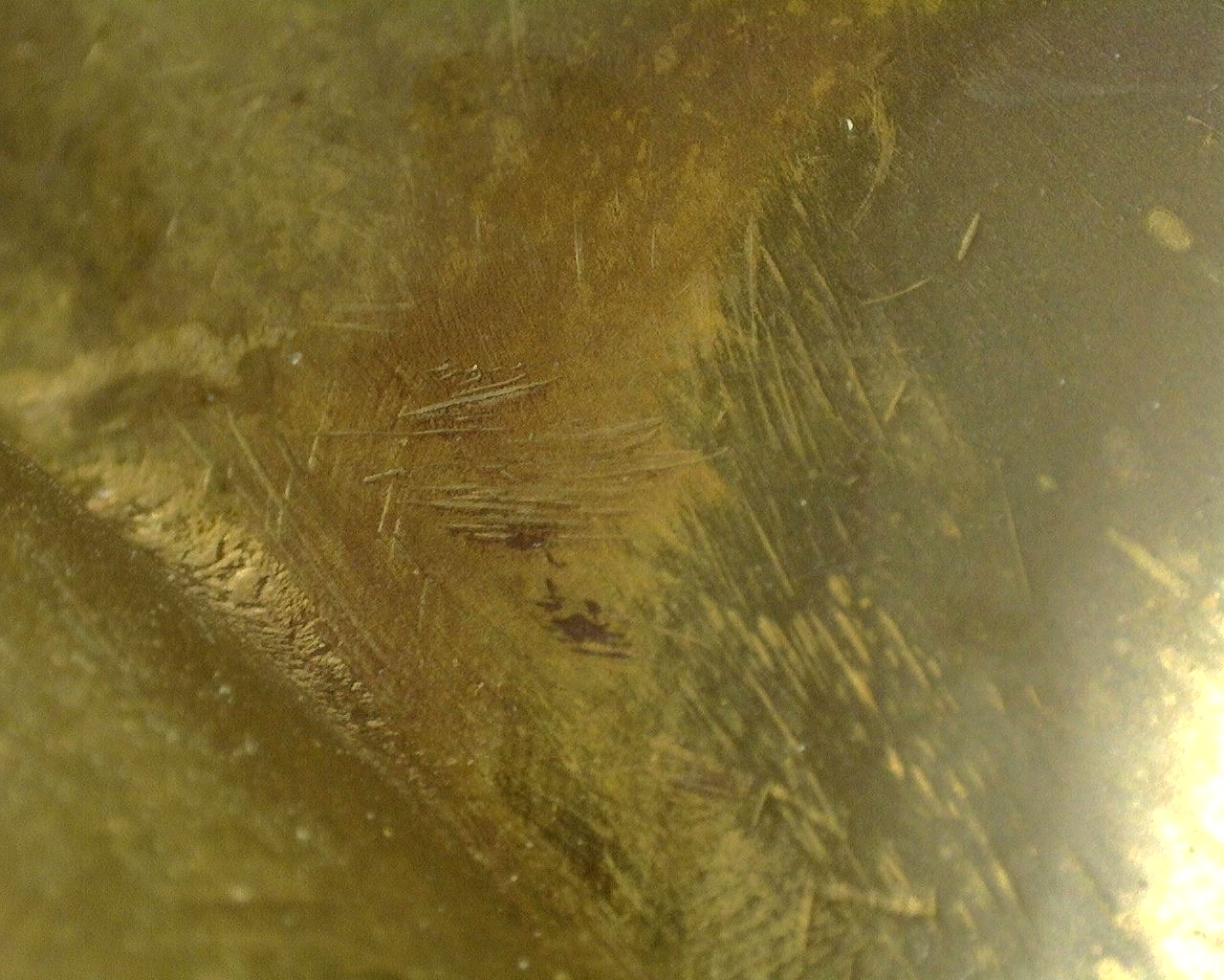 Detail of the mercury gilding with characteristic fire-gilded texture and centuries-old patina.