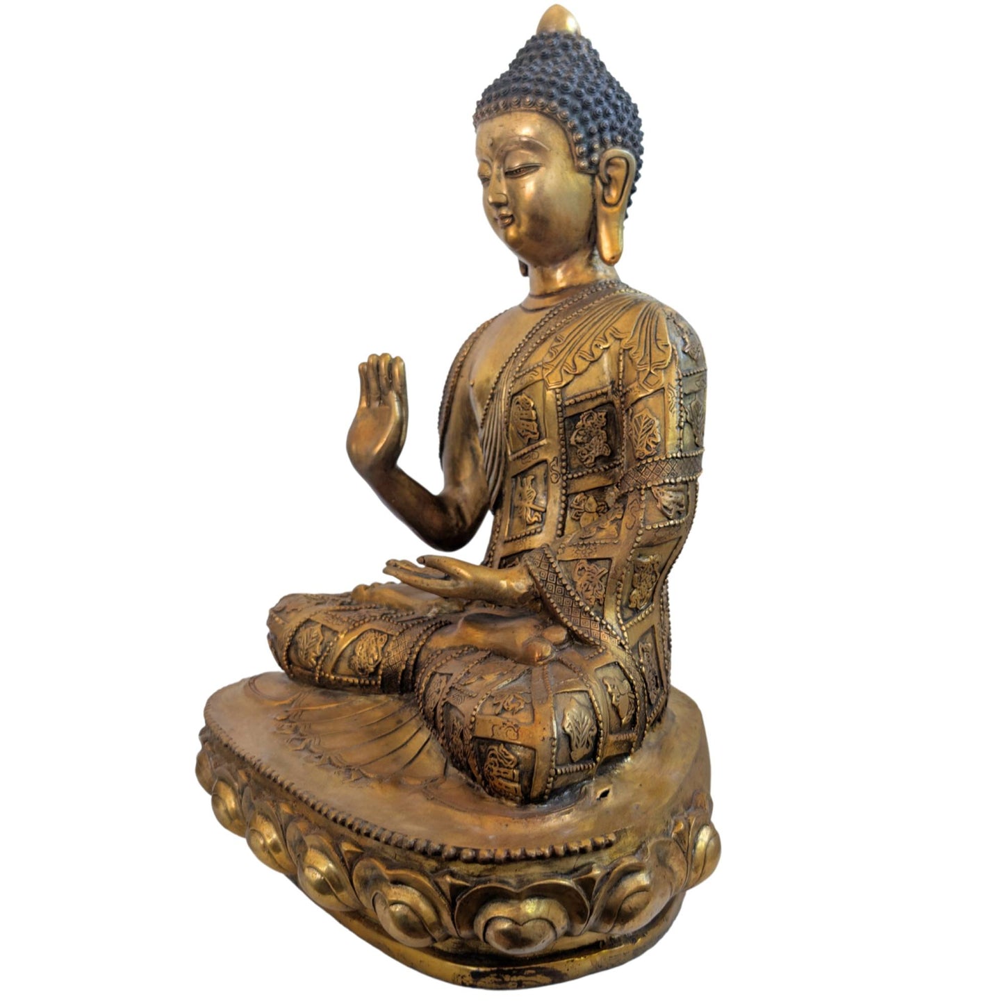 Large Buddha Statue Tibet Style Fire-Gilded 6.4kg