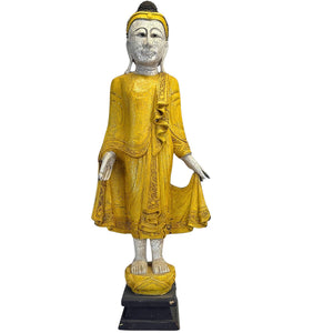 Mandalay Style Standing Buddha with Craquelure Finish (87.5 cm) from 1969