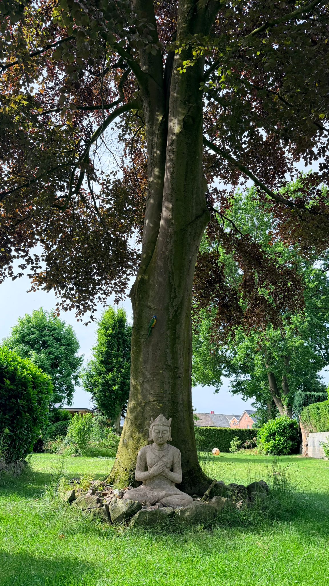Large stone temple statue originating from Indonesia
