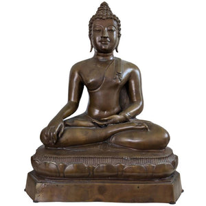 Titre du produit : Statue imposante de Bouddha thaïlandais – Style Ayutthaya – 12 kg, laiton coulé à la main