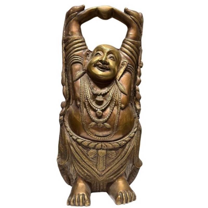 Large bronze Budai (Laughing Buddha) 46 cm high.