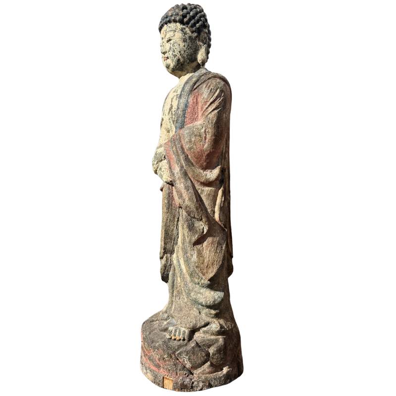 Large wooden Kwanyin temple sculpture
