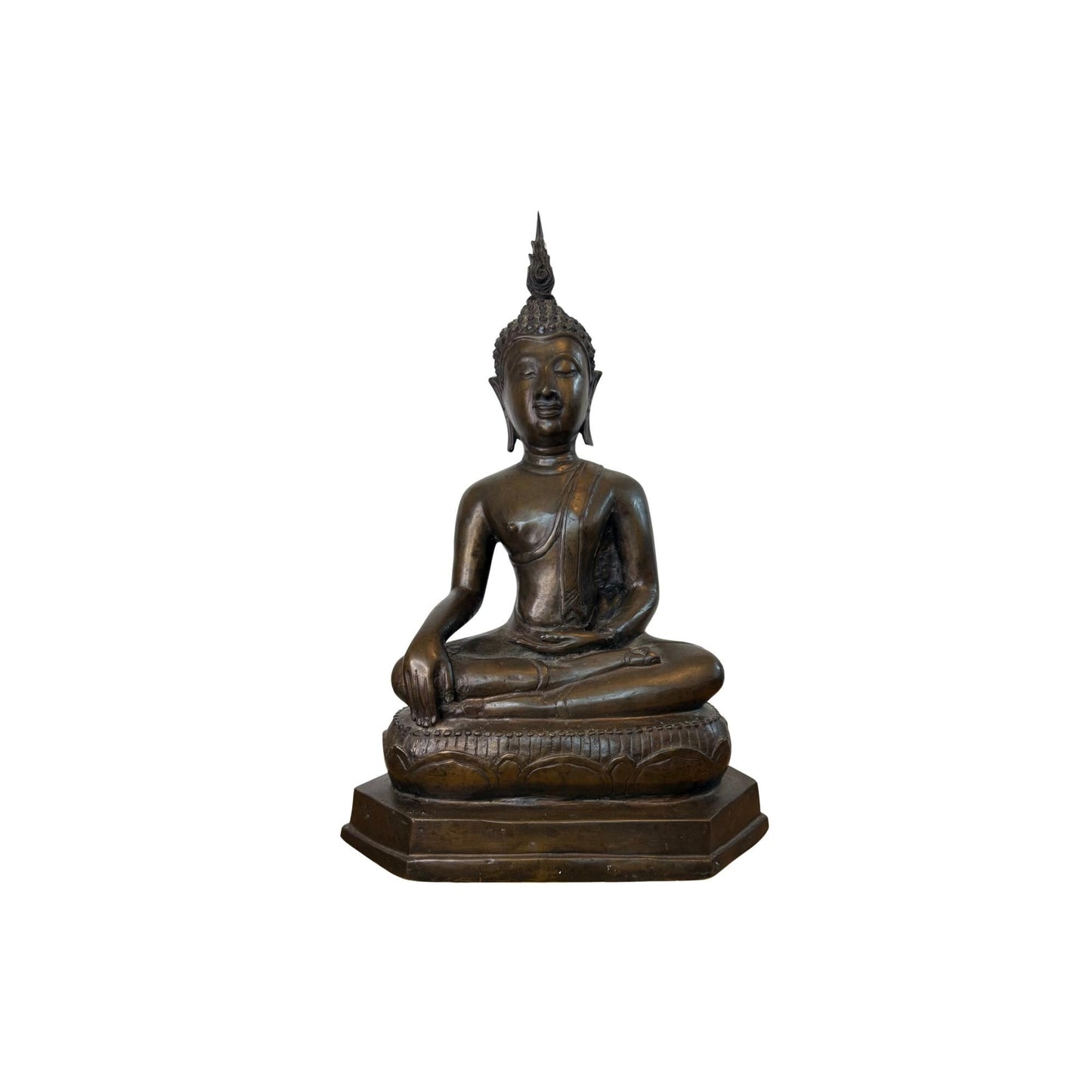 Large Thai bronze Buddha 55 cm temple statue Rattanakosin style