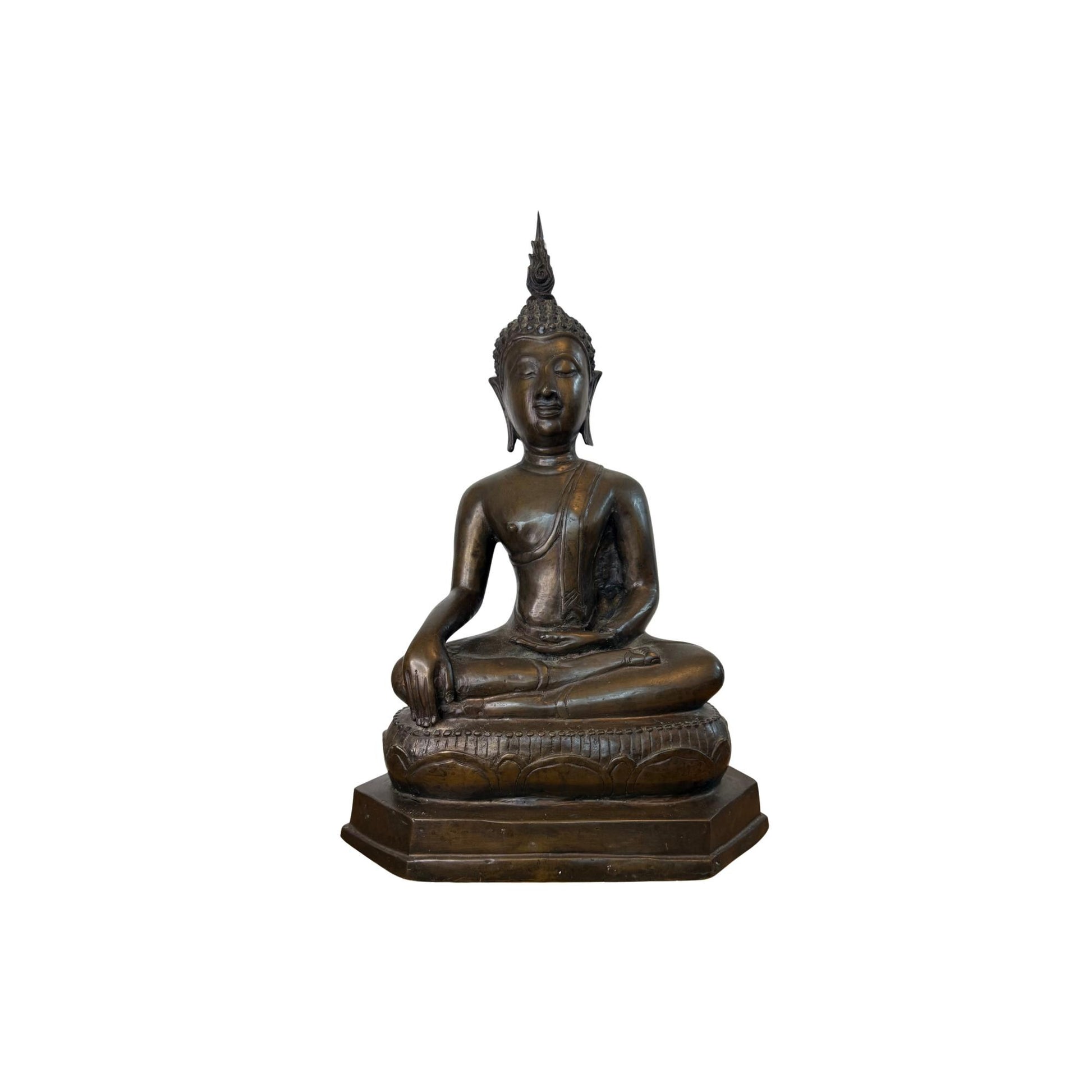 Large Thai bronze Buddha 55 cm temple statue Rattanakosin style
