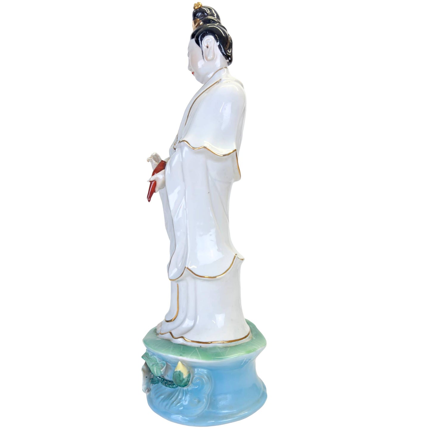 Guan Yin depicted with the vase for spiritual blessings and purification.