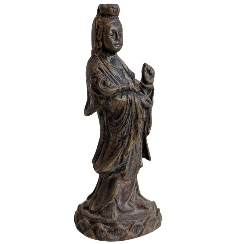 Personal Guanyin devotional statue in bronze to carry around