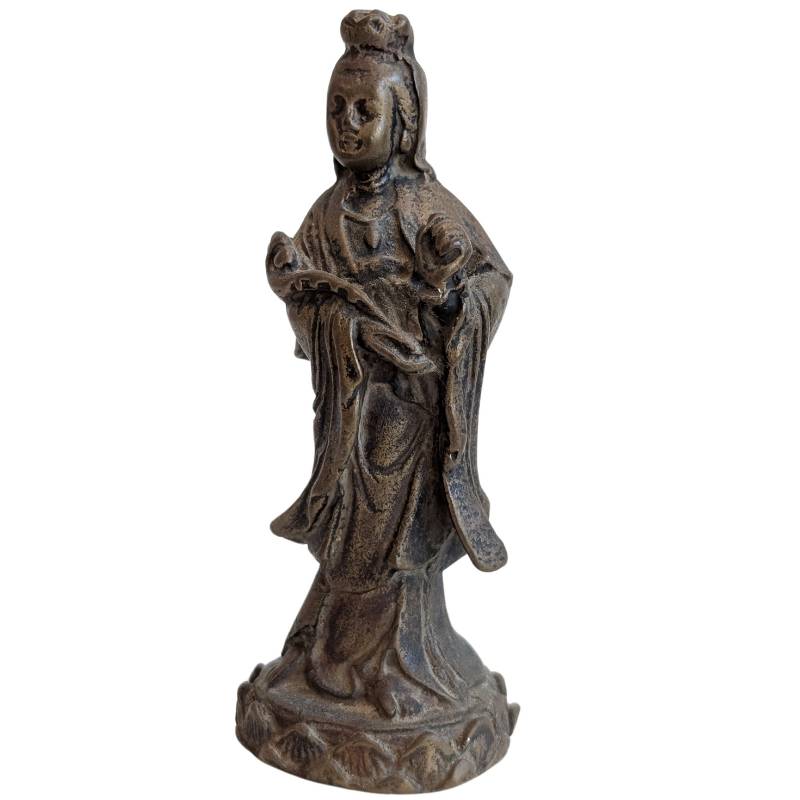 Statue de voyage de Guanyin – Bronze antique, lot de protection personnelle 145
