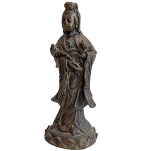 Statue de voyage de Guanyin – Bronze antique, lot de protection personnelle 145