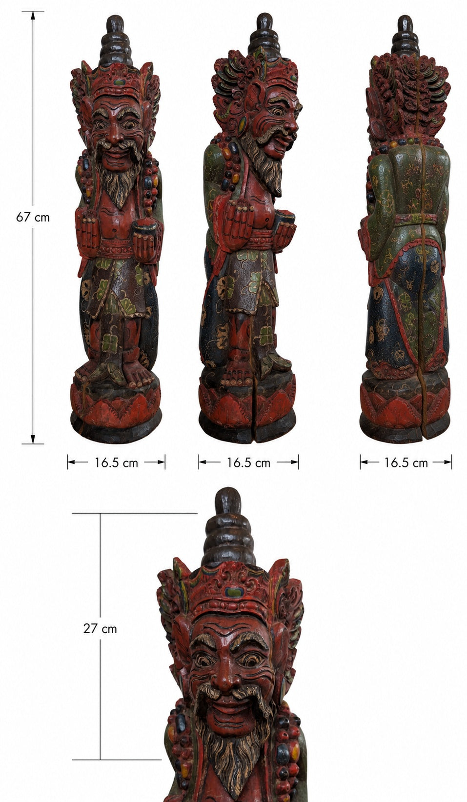 Hand-carved temple guardian statue (Dvarapala)