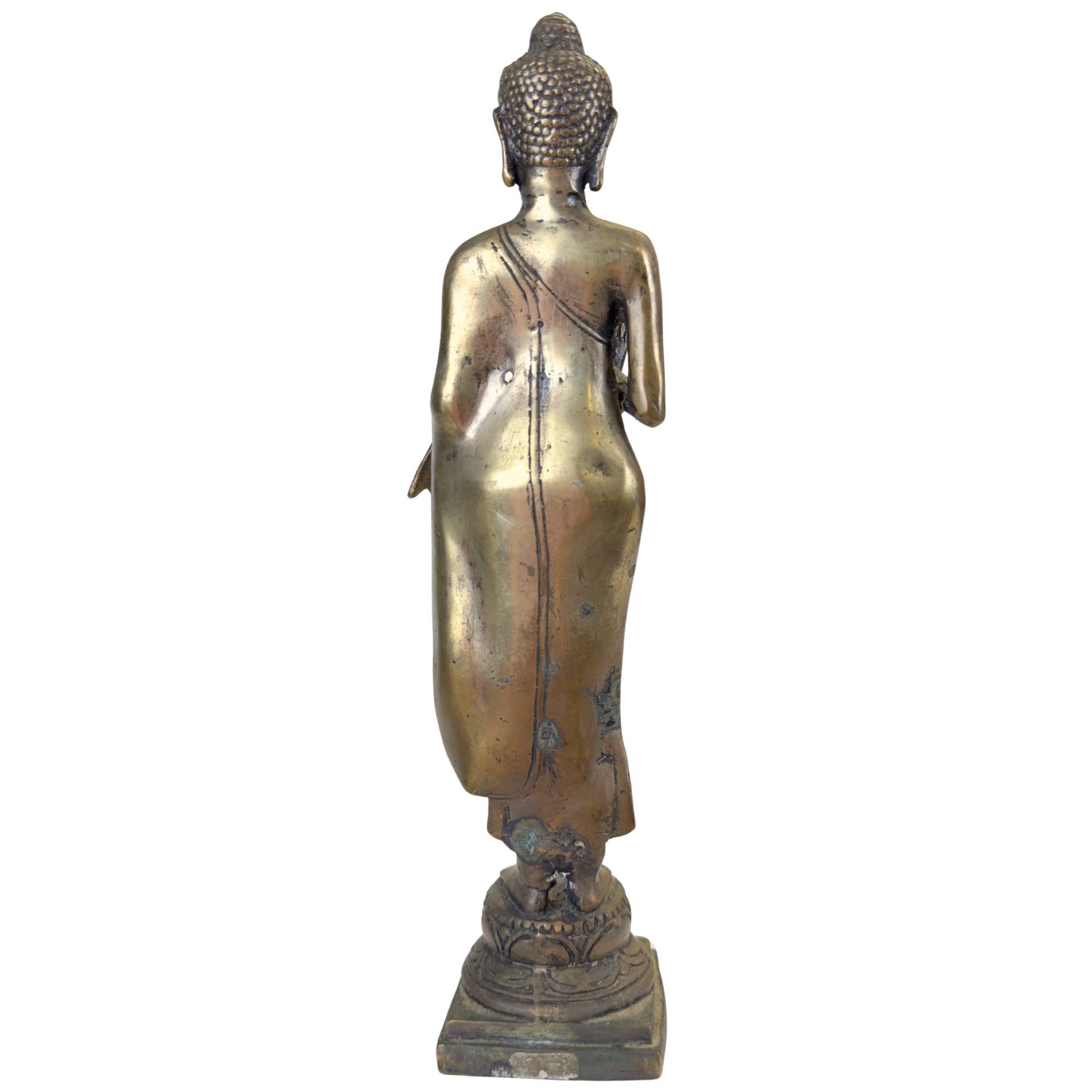 Hand-cast bronze Buddha sculpture, ideal as a spiritual gift.