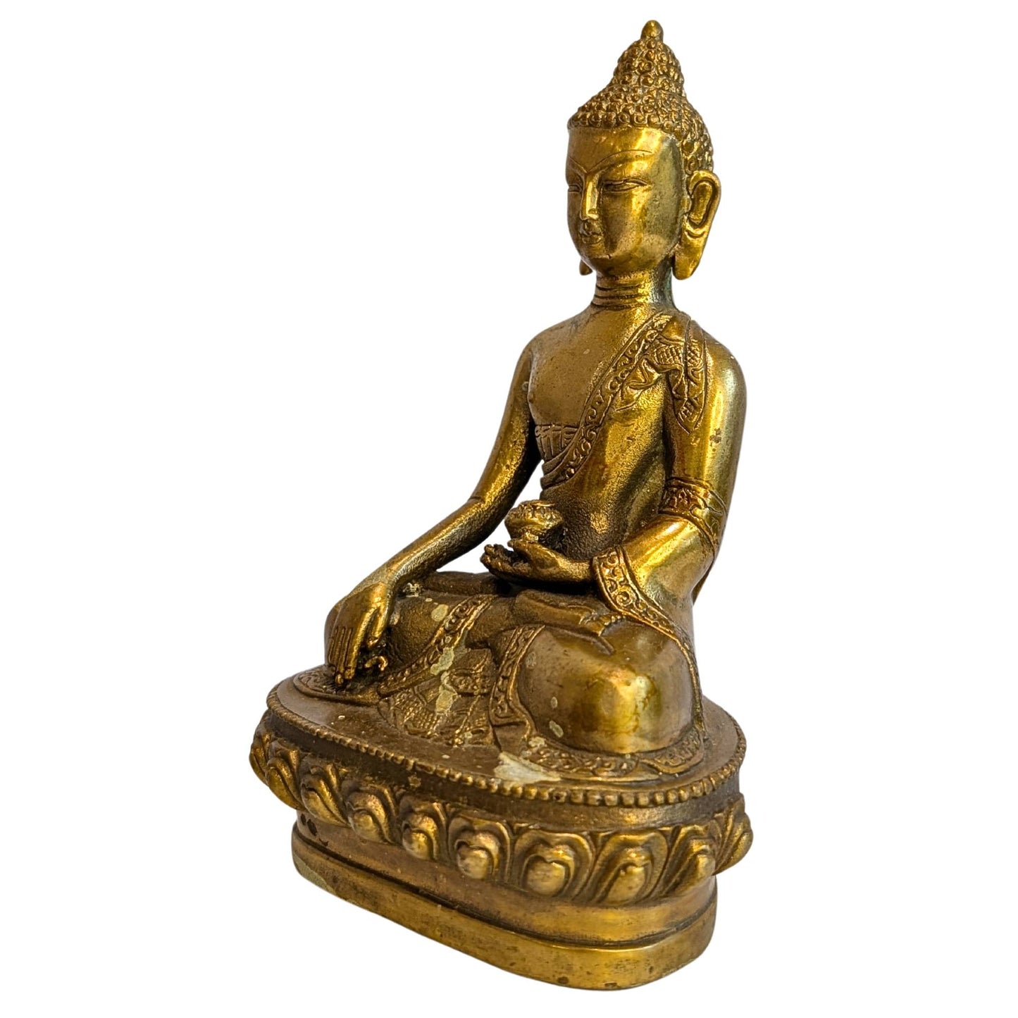 Handmade Nepalese Buddha statue Medicine bronze 16cm