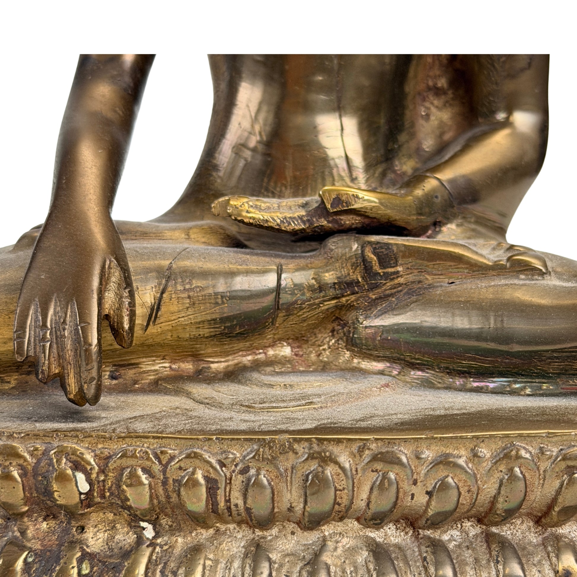 Handgemaakte antieke Boeddha van brons uit Tibet