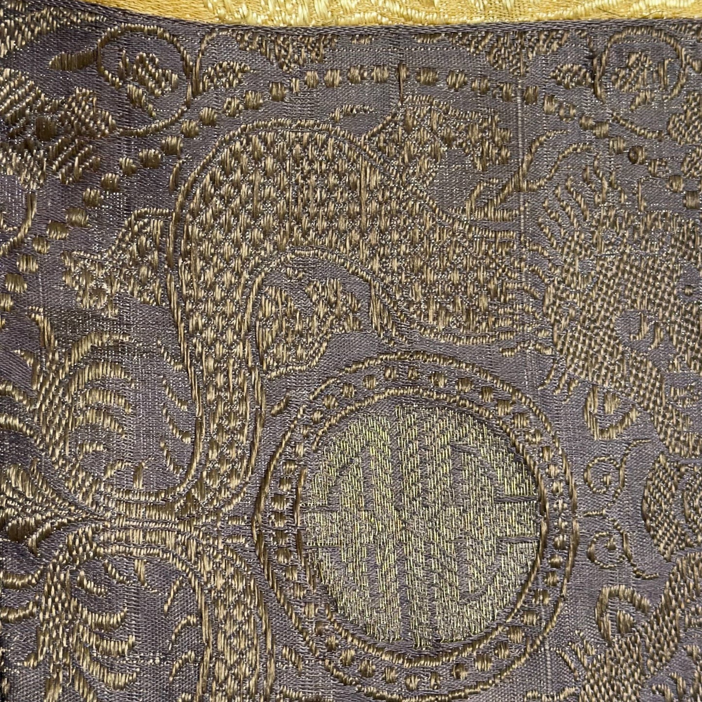 Hand-painted mandala with authentic mineral pigments and gold accents
