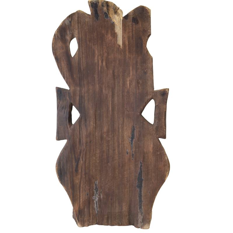 Hand-carved African wooden statue with a tribal appearance