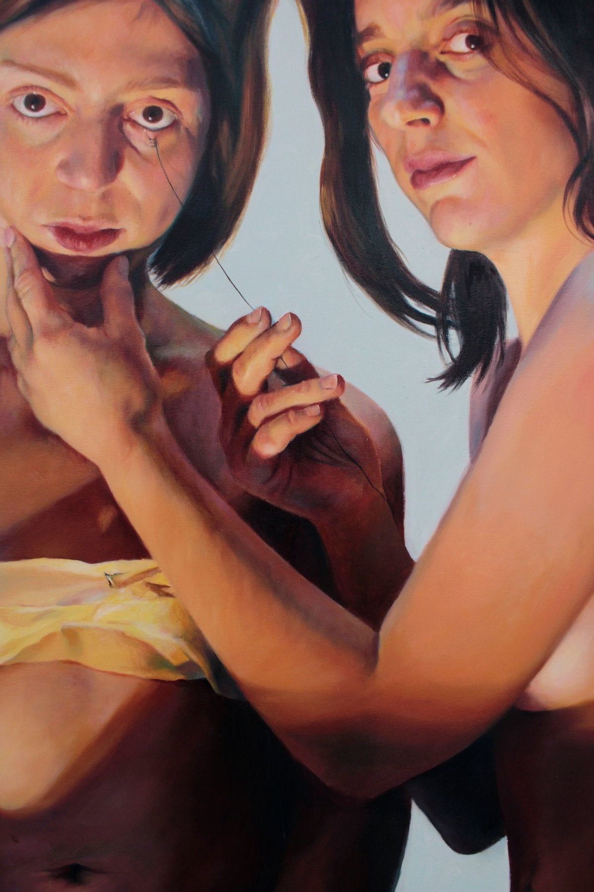 contemporary oil painting of nude women on canvas