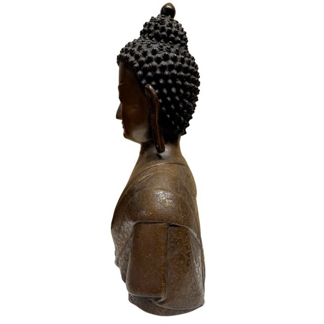Himalayan Buddha bust from Nepal in bronze