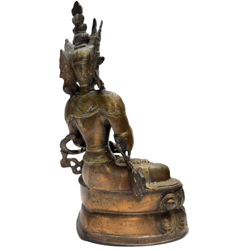 Antique Himalayan bronze Vajrasattva with natural patina