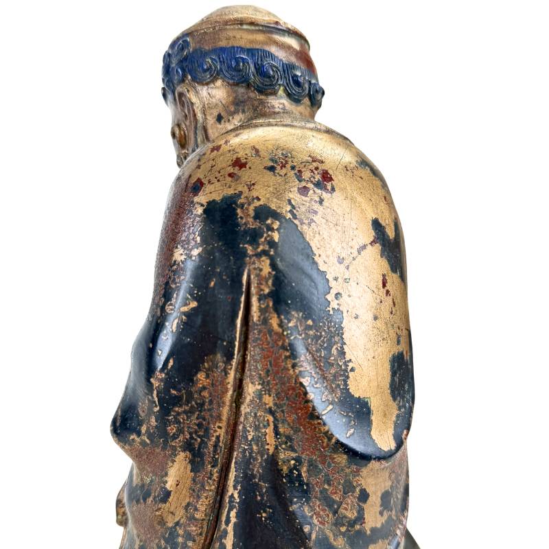 Himalayan art Arhat on animal as bronze sculpture