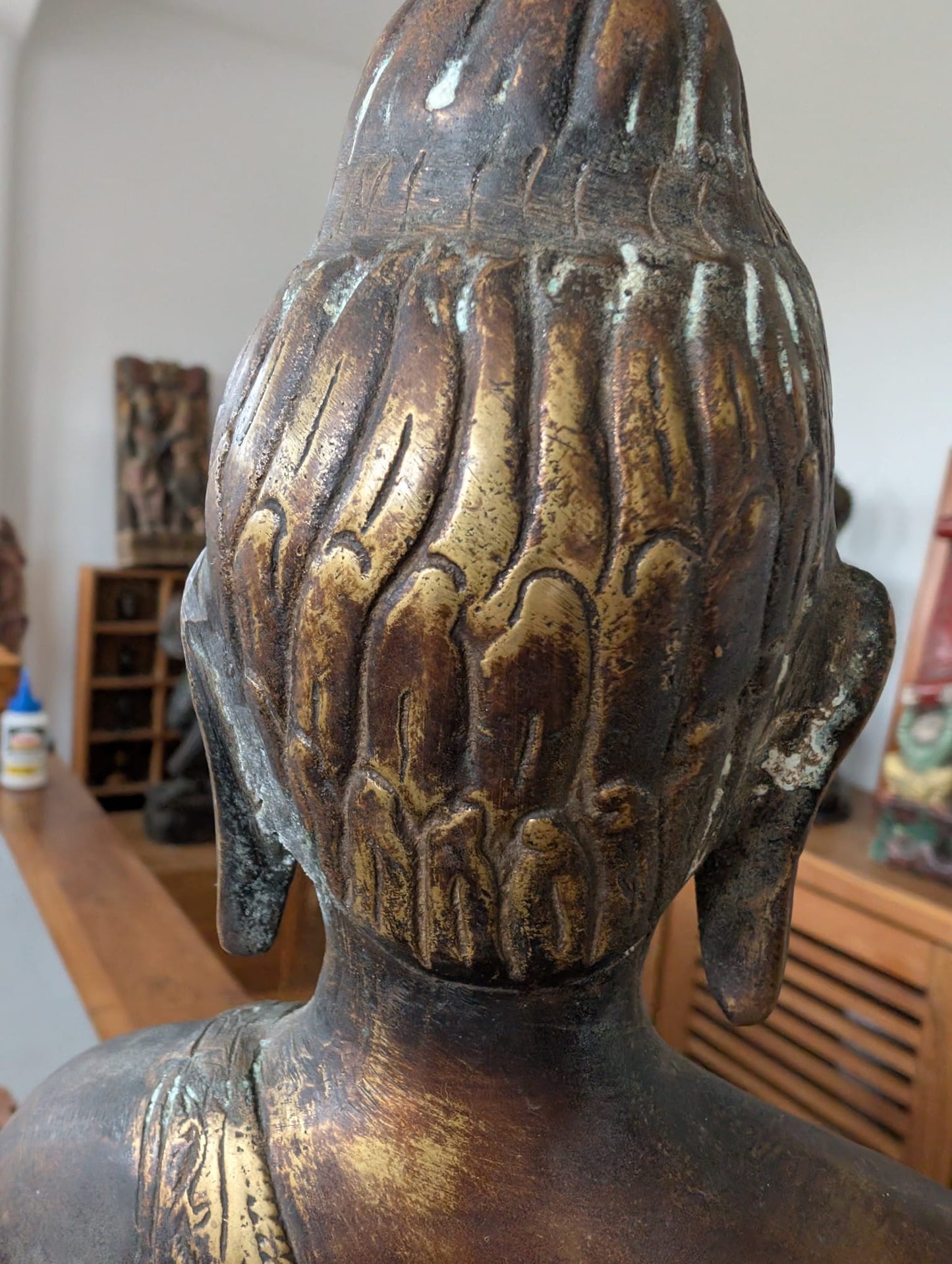 Authentic Himalayan bronze Buddha with natural wear