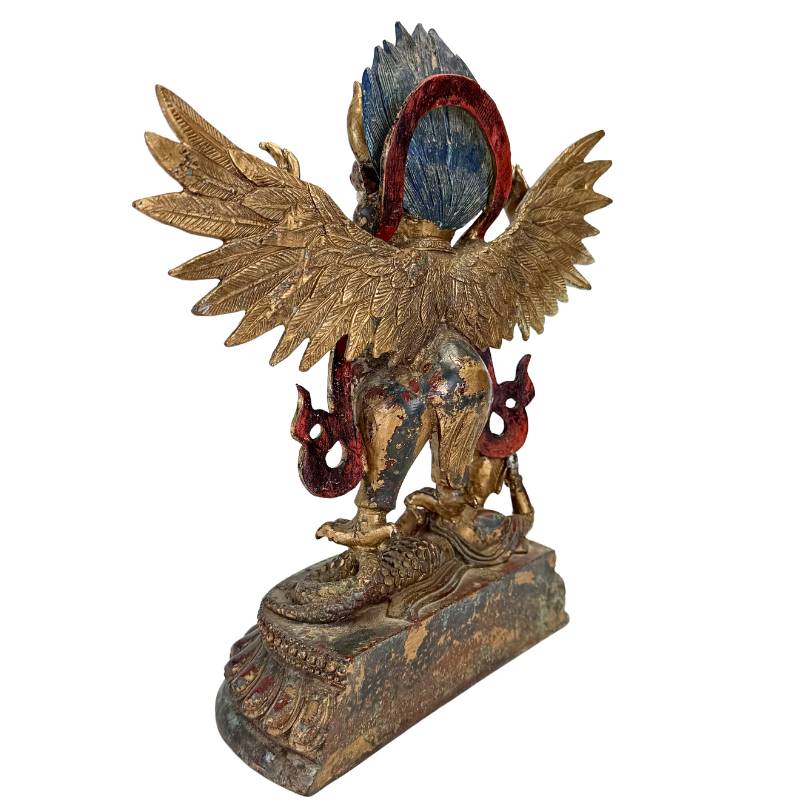 Himalayan art Garuda statue executed in gilded bronze