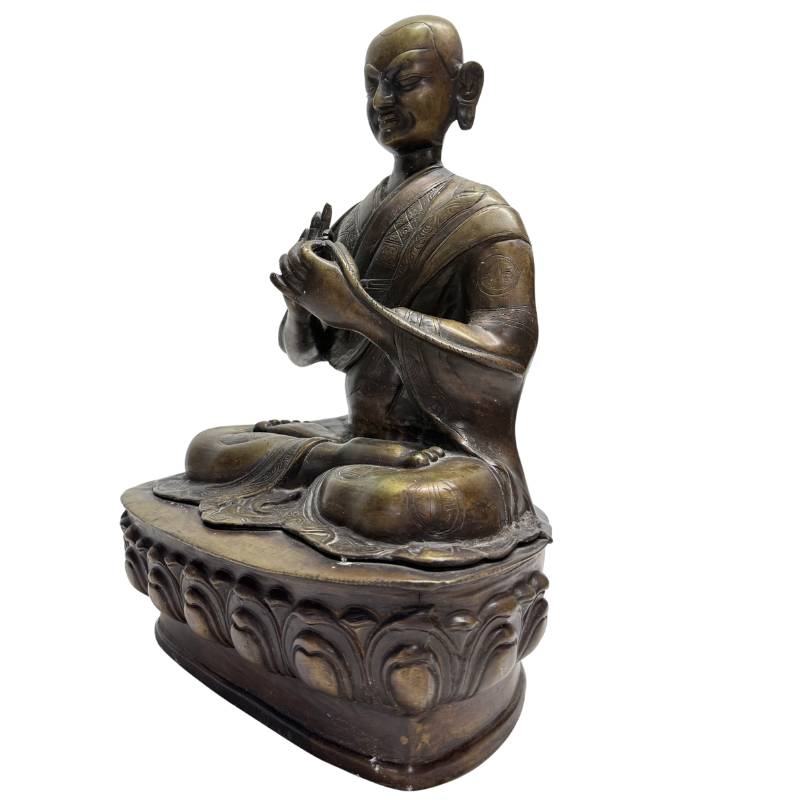 Himalayan bronze llama statue with an authentic appearance