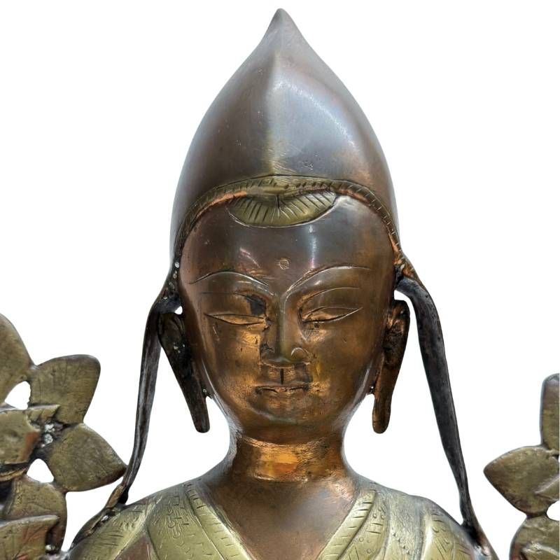 Antique bronze Tsongkhapa Lama from the Himalayan tradition